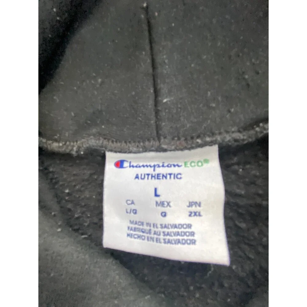 Champion Men's L Black Hoodie Scumbags Graphic Pullover Sweatshirt 50 Cotton